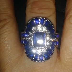 925 SS BLUE SAPPHIRE RING ANTIQUE STYLE